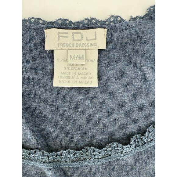 Y2K Blue‎ Lace Tank Top Women’s M Fairycore Festival Boho Layering Shirt - Picture 4 of 7